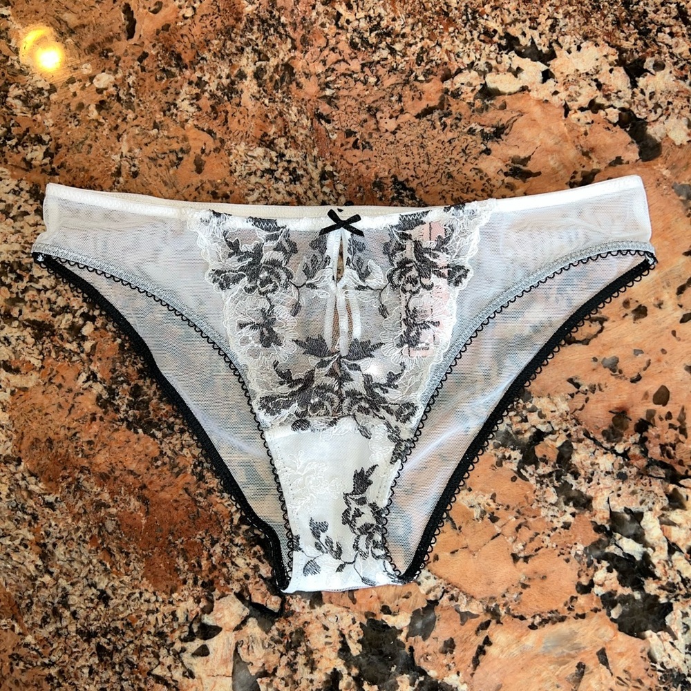 Victoria’s Secret Small Dream Angels Floral Embroidered Cheekini Open Back Panty